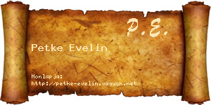 Petke Evelin névjegykártya